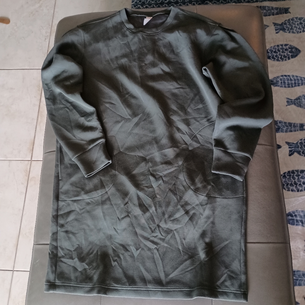 SPANX Sage Green Sweatshirt Mini Dress "Airessentials " & Pockets Medium